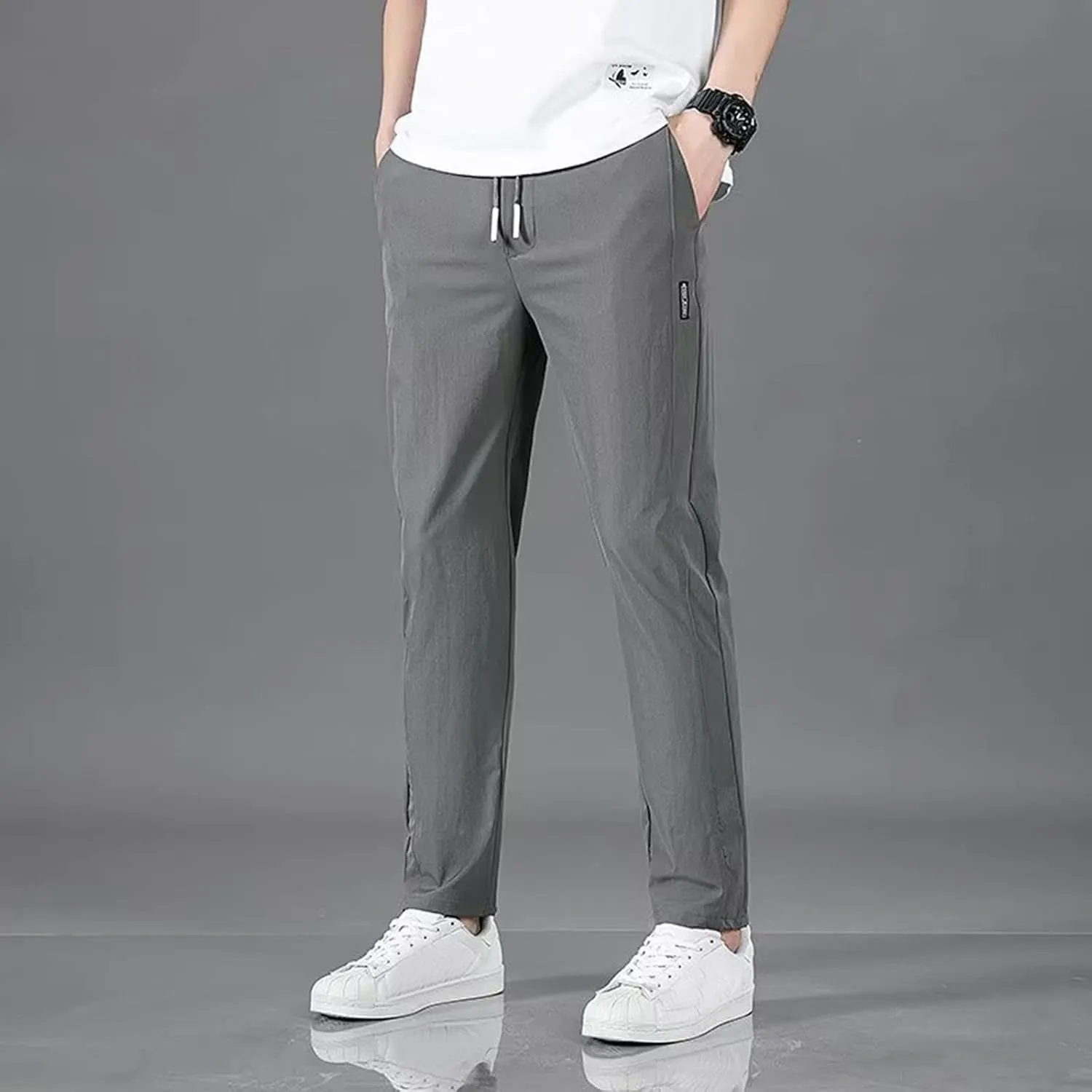 2023 Mens Cargo Mens Joggers Cargo Pants Fashion Casual Sweatpants Work Pants Drawstring Loose Trousers with Pockets