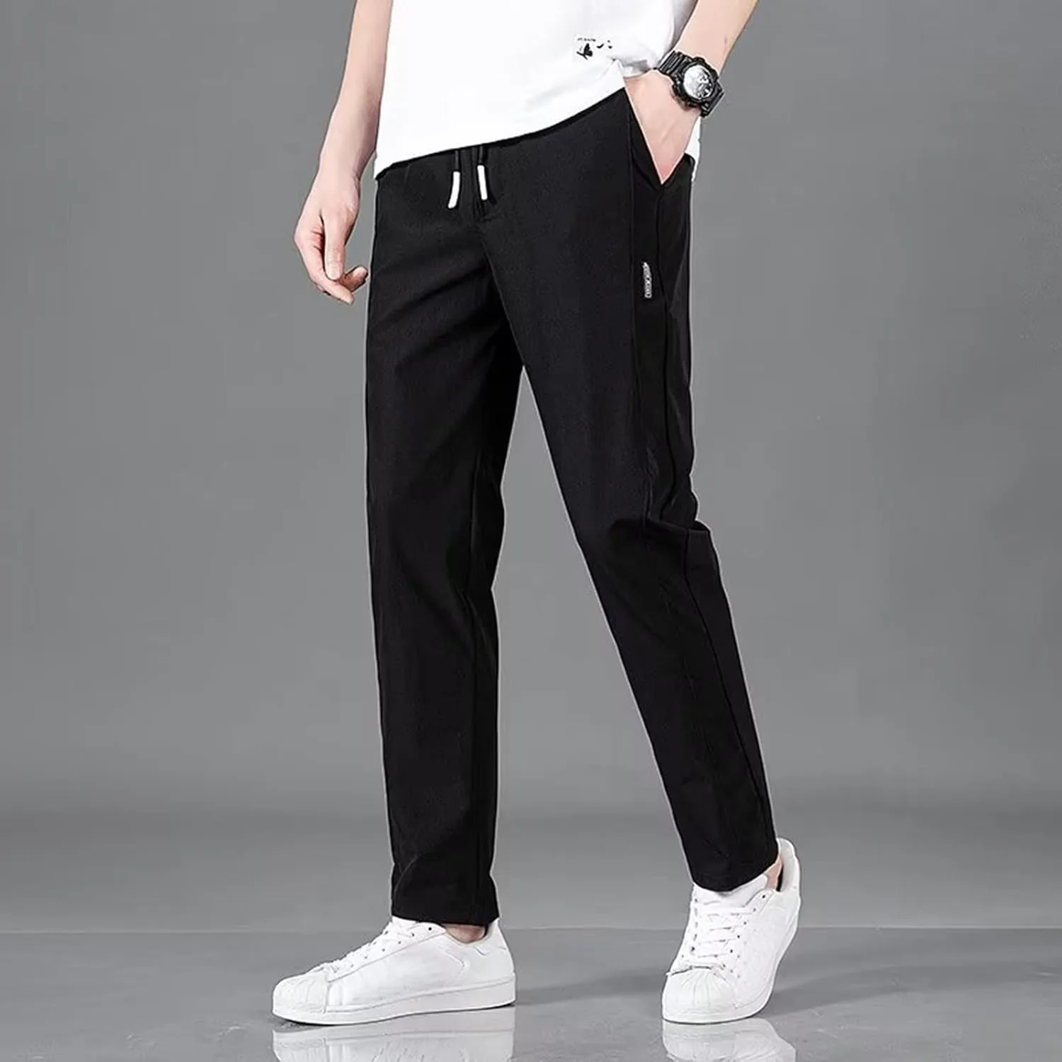 2023 Mens Cargo Mens Joggers Cargo Pants Fashion Casual Sweatpants Work Pants Drawstring Loose Trousers with Pockets
