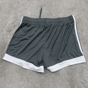 Adidas Athletics Shorts Girls Large Black 3 Striped Activewear Running Shorts