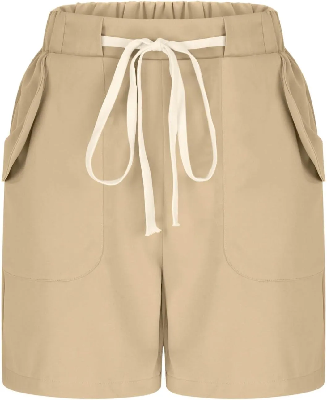 Bermuda Shorts for Women Straight Leg Drawstring High Waisted Chino Shorts with Pockets Summer Vacation Outfits