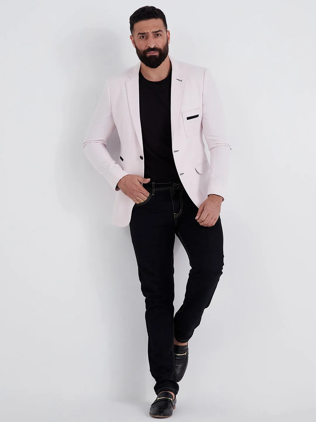 Blush Checks Blazer