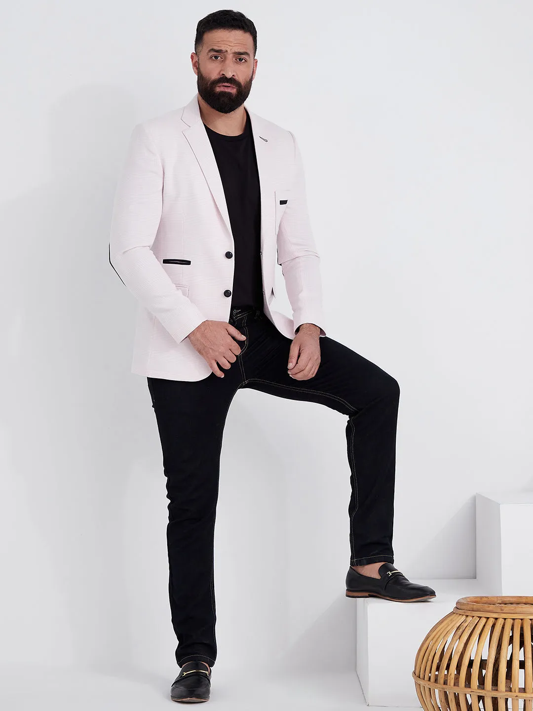 Blush Checks Blazer