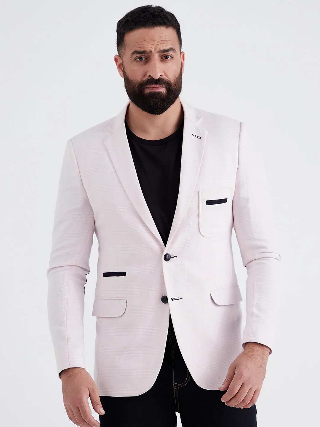 Blush Checks Blazer