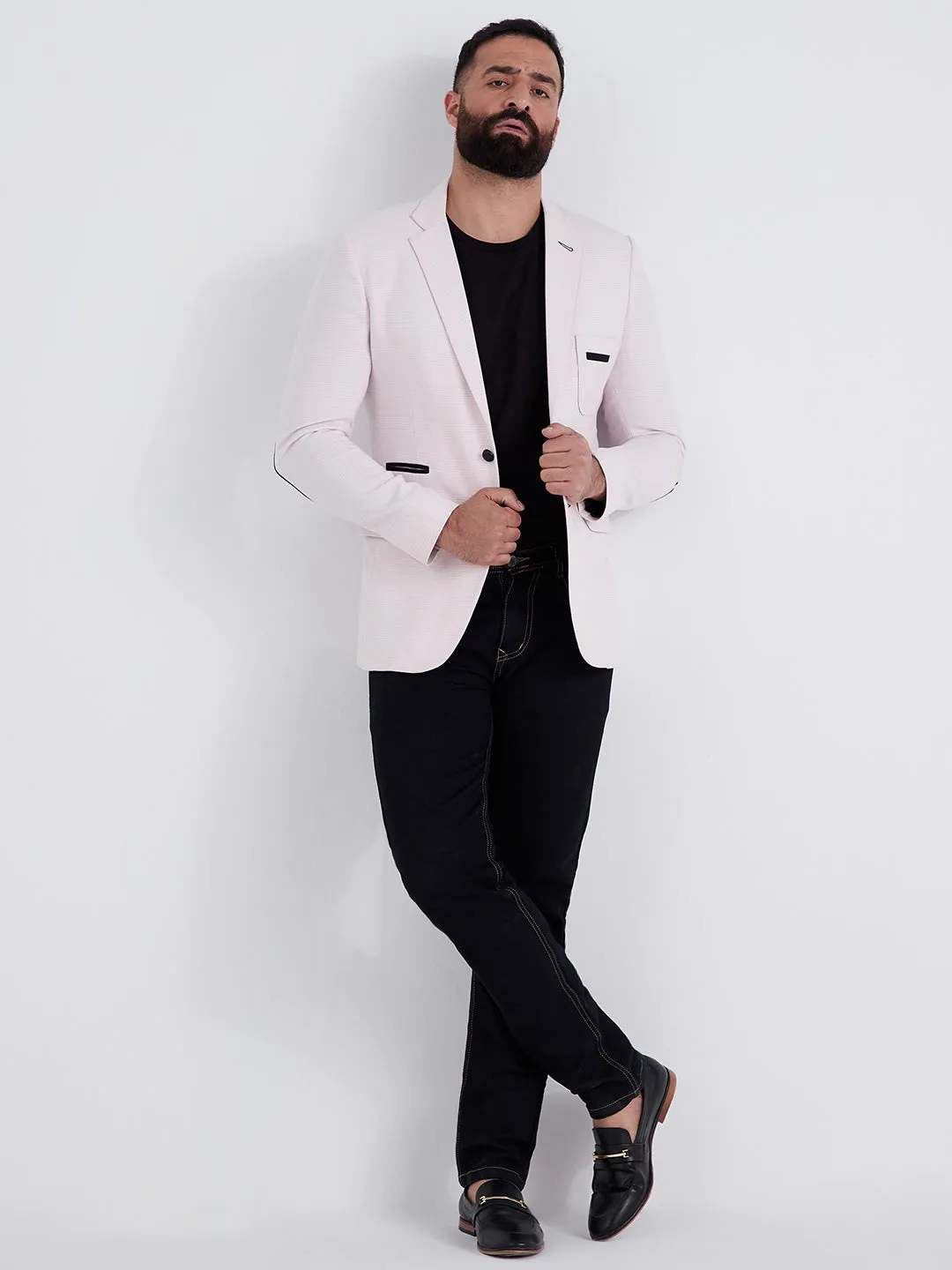 Blush Checks Blazer