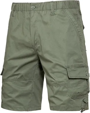 Casual Tactical Shorts for Men Slim Fit Straight Leg Cargo Shorts Outdoor Hiking Joggers Athletic Pants with Pockets