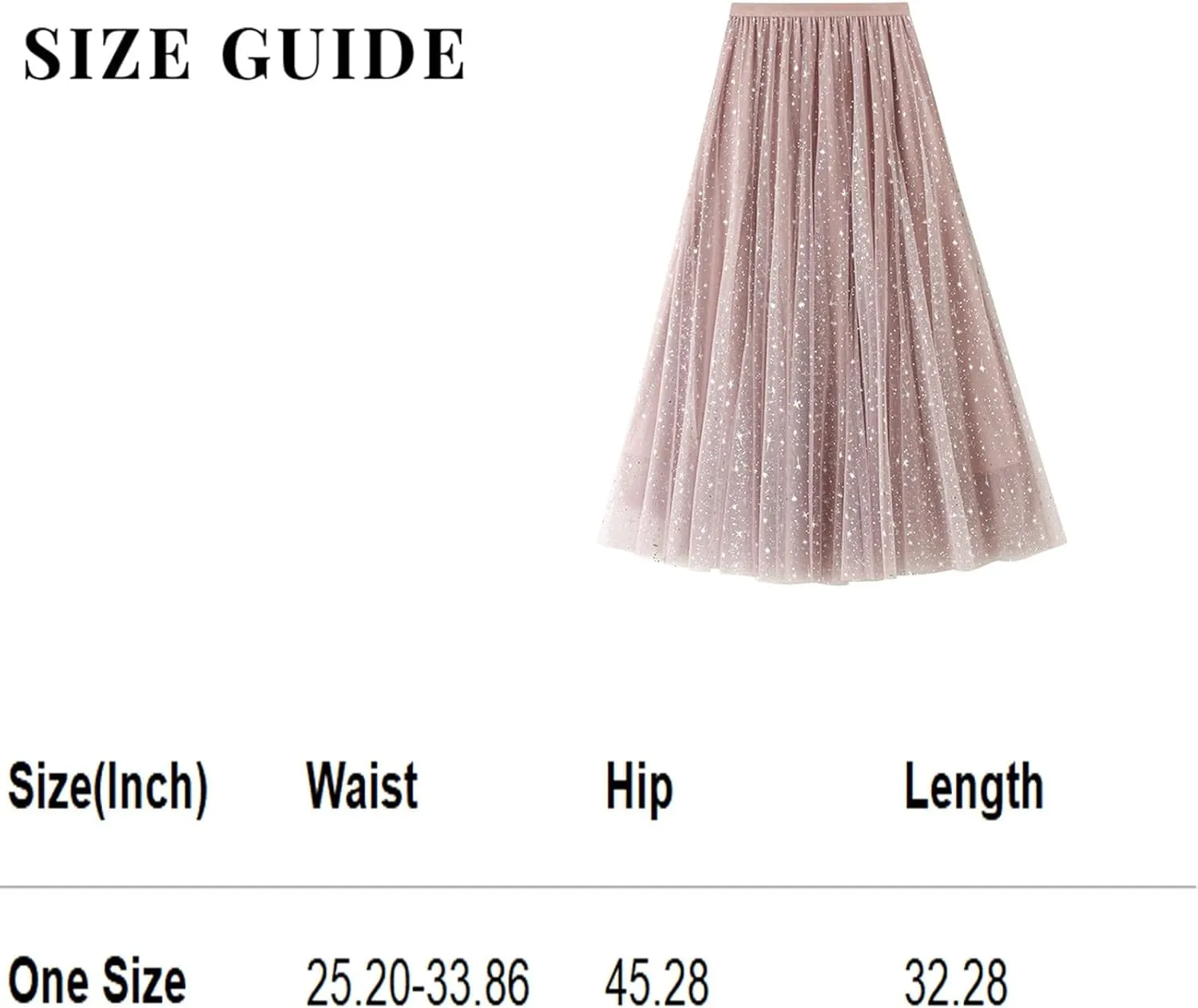 Chiffon Sequin Skirts for Women High Waist Swing Pleated Skirts Elastic Waist Casual Ruffle Long Skirt