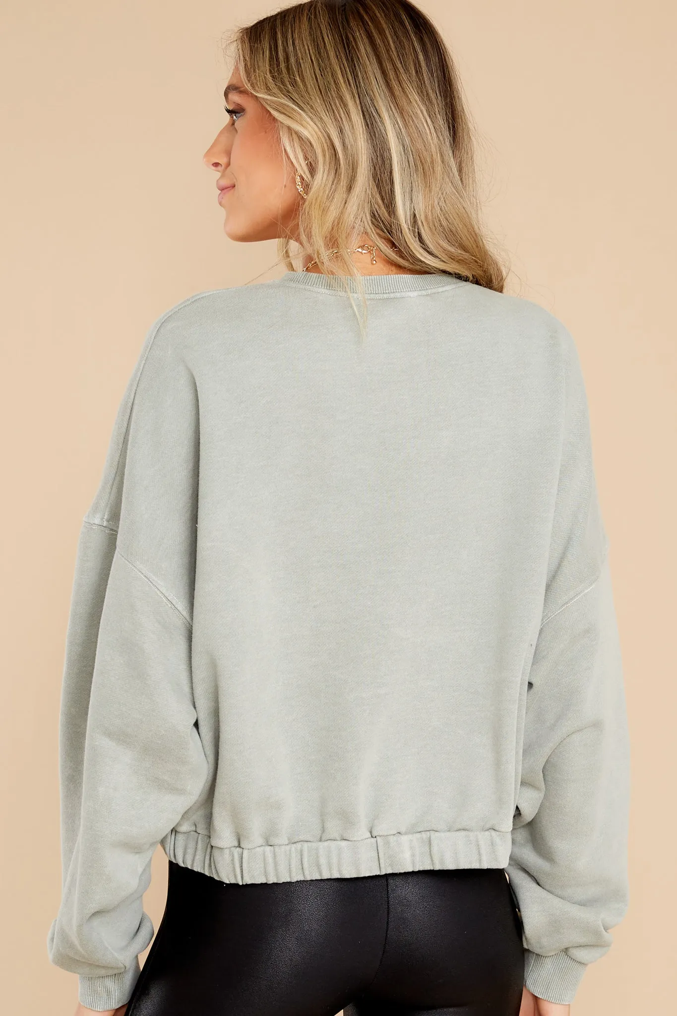 Creature Of Habit Light Sage Cotton Sweatshirt