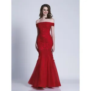 Dave & Johnny red lace mermaid dress, size 7/8, NEW WITH TAGS!