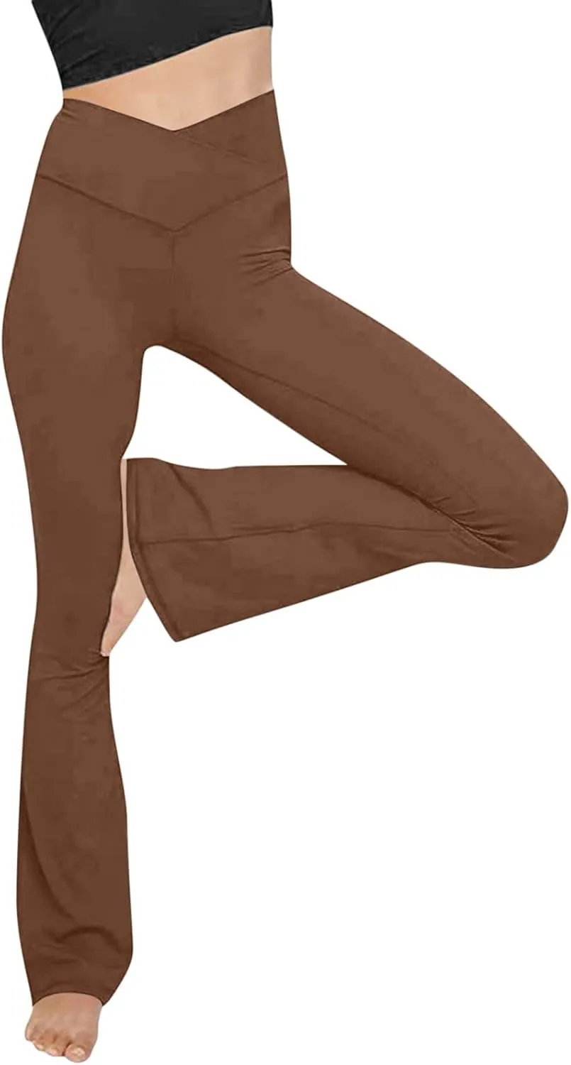 Flare Yoga Pants Womens High Waist Sports Workout Running Straight Leg Pant Plus Size Sexy Fitness Breathable Trousers
