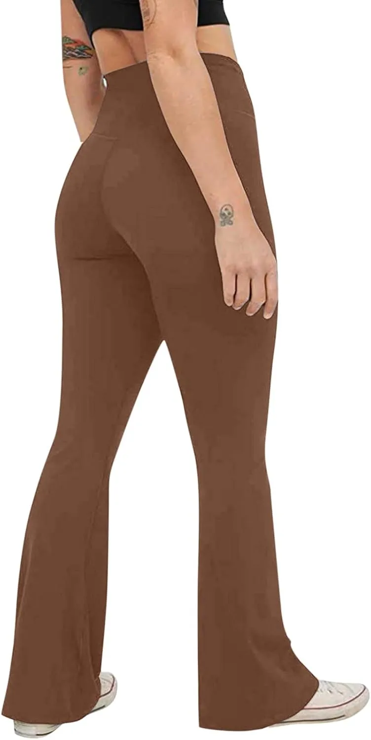 Flare Yoga Pants Womens High Waist Sports Workout Running Straight Leg Pant Plus Size Sexy Fitness Breathable Trousers