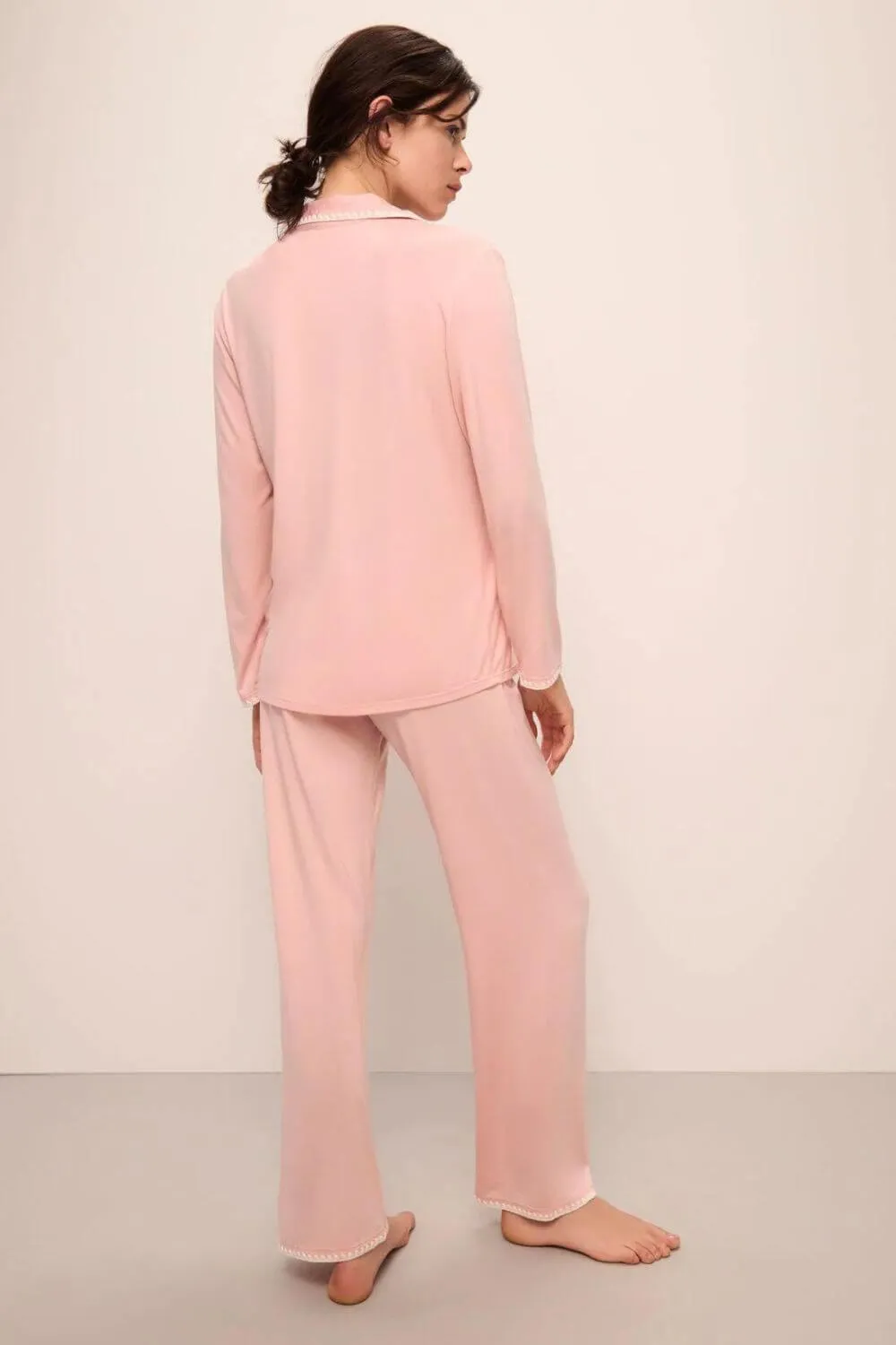 Frida Long PJ Set in Silver/Pink