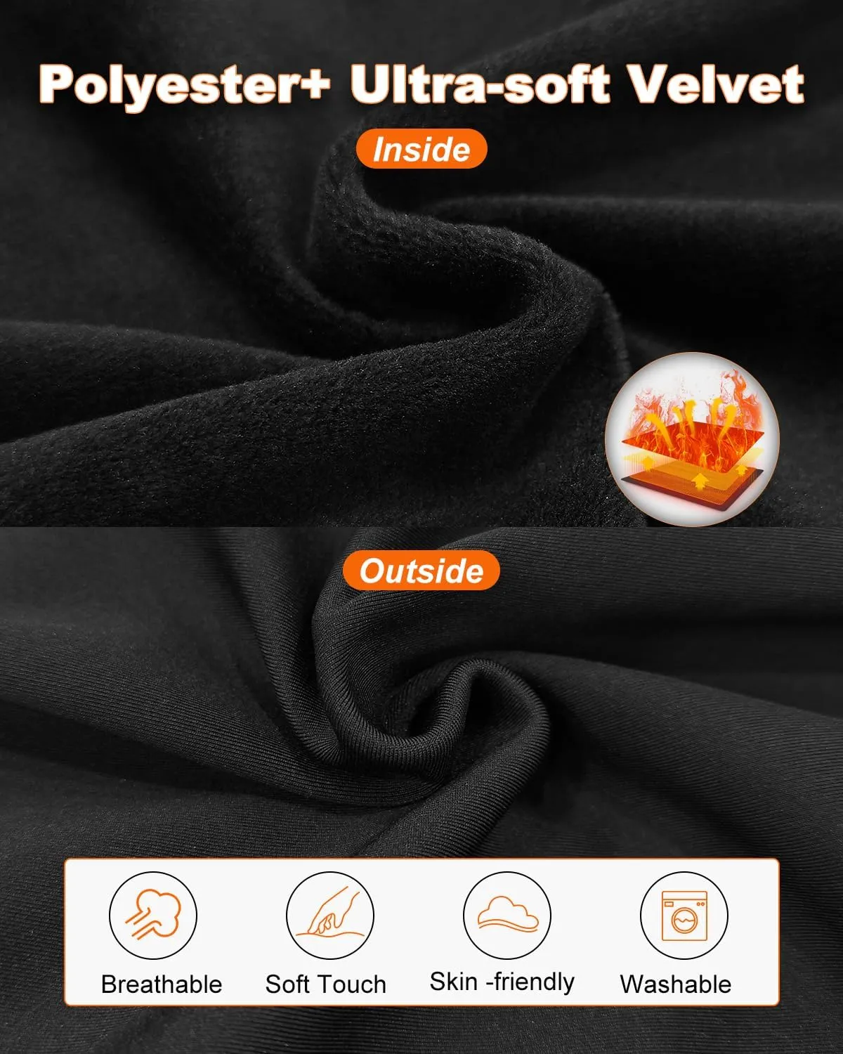 Heated Pants for Men Women, 8 Heated Zones, Winter Warm Heating Sweatpants Skiing Hiking Fishing Walking Trouser, No Battery