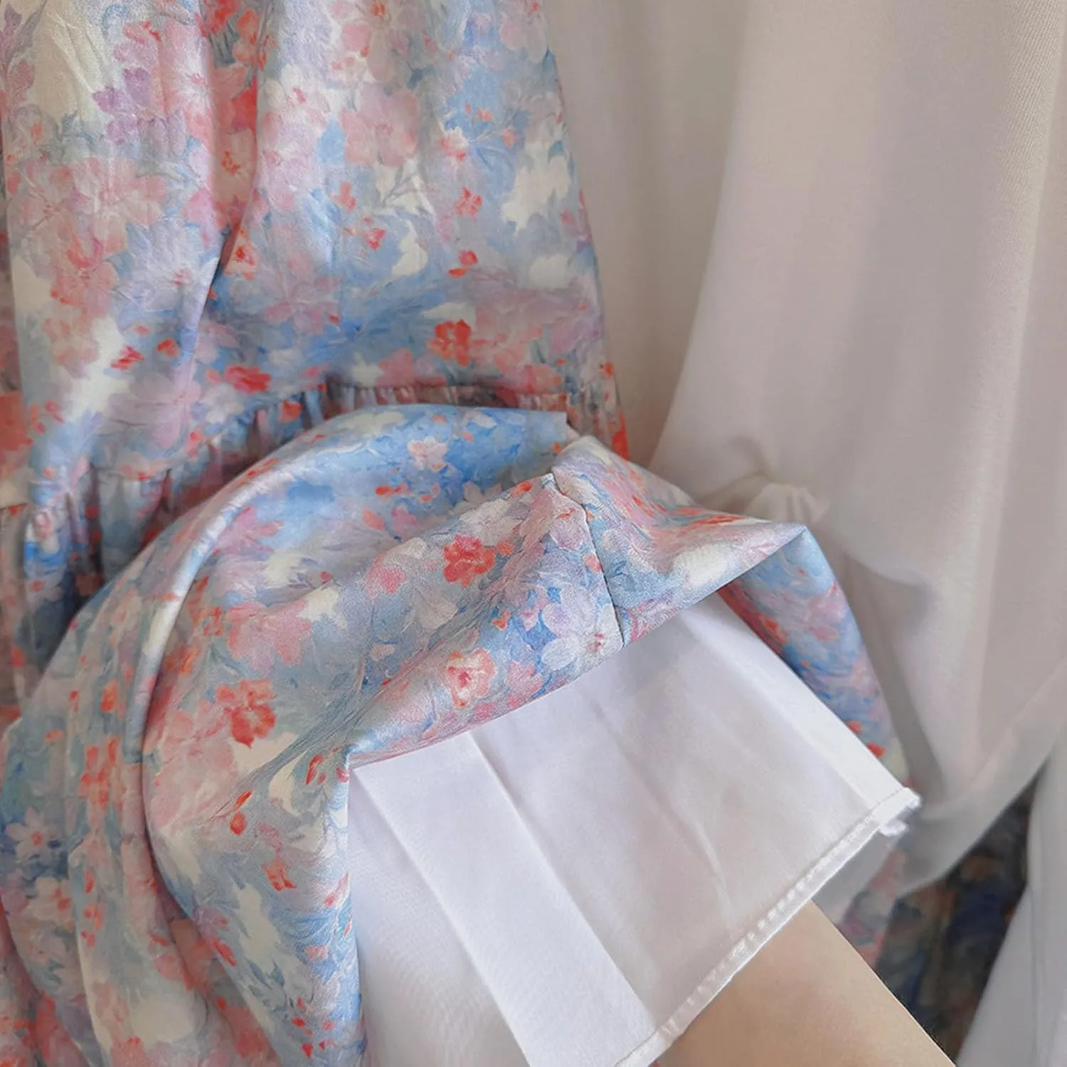 High Waisted Long Skirts for Women Ruffle Tiered Flowy A-Line Floral Skirt Vacation Summer Casual Beach Boho Dress