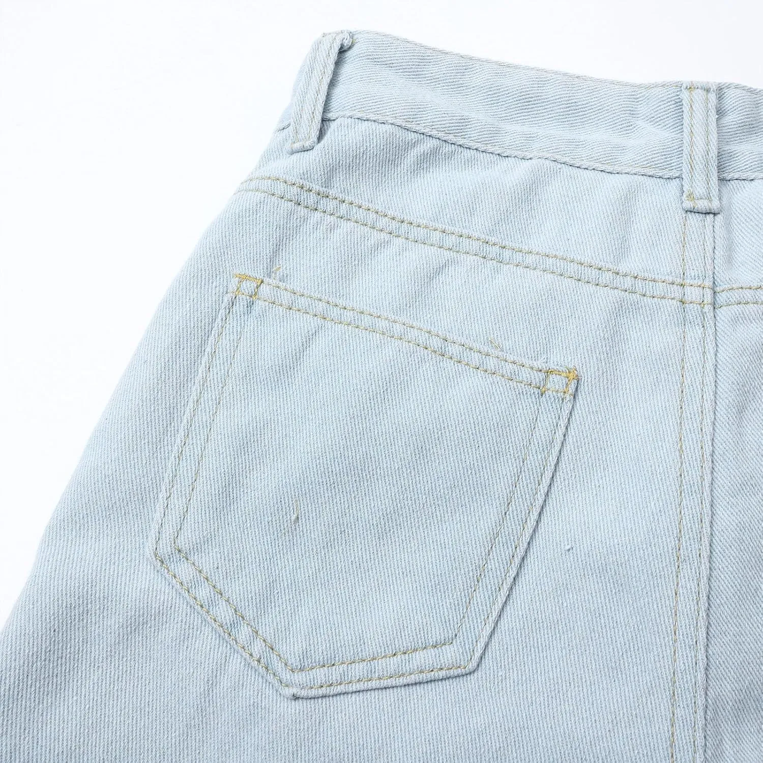 Hight Waisted Jeans for Women Trendy Casual Wide Leg Denim Sweatpants Plus Size Straight Leg Loose Fit Comfy Pants