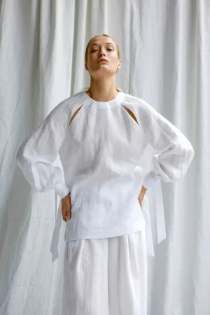 InAvati x Katia Beslik LINEN LONG-SLEEVE BLOUSE