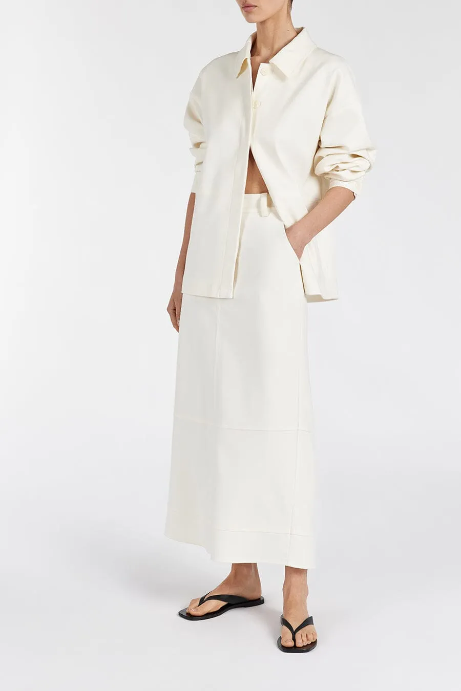 JAC CREAM MIDI SKIRT