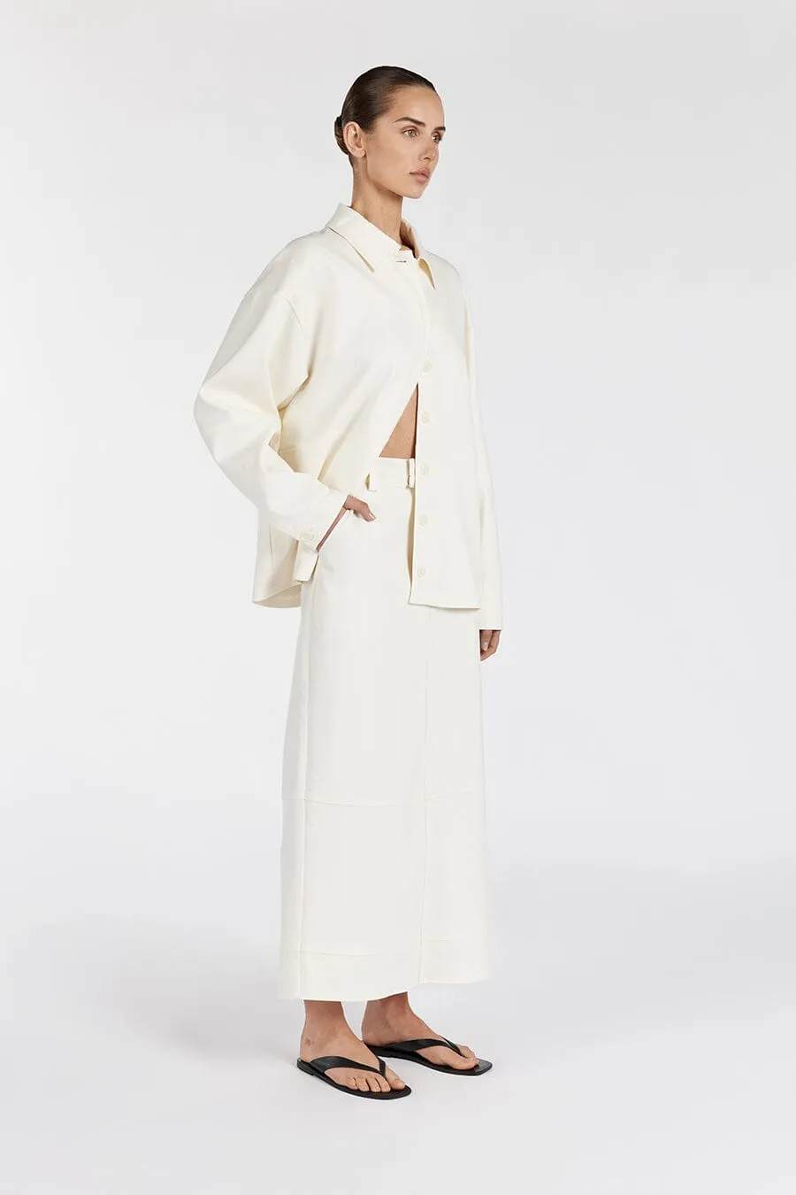 JAC CREAM MIDI SKIRT
