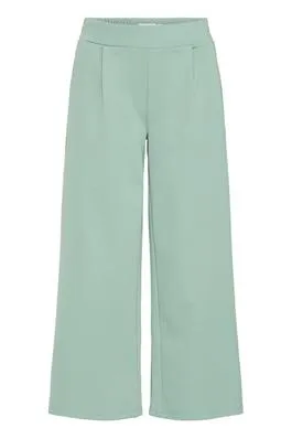 Kate Wide 3/4 Length Trouser - Beryl Green