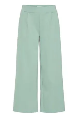 Kate Wide 3/4 Length Trouser - Beryl Green