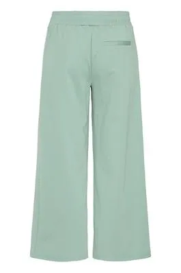 Kate Wide 3/4 Length Trouser - Beryl Green