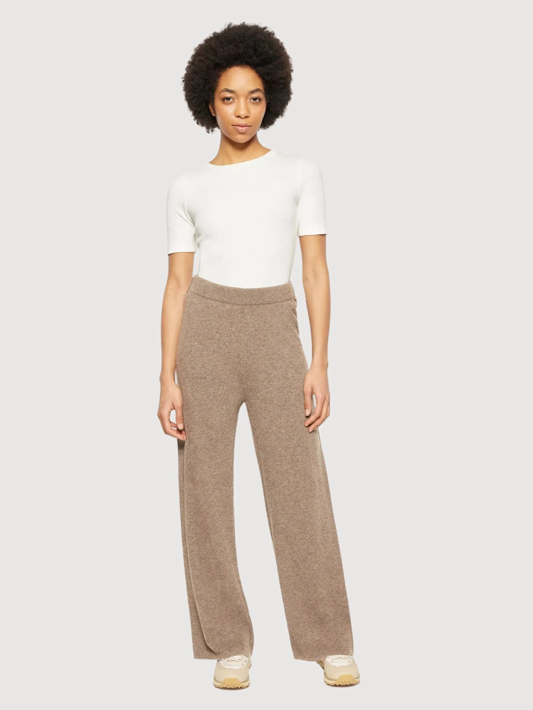 Knitted Trouser Posey Beige Woman | Knowledge Cotton Apparel