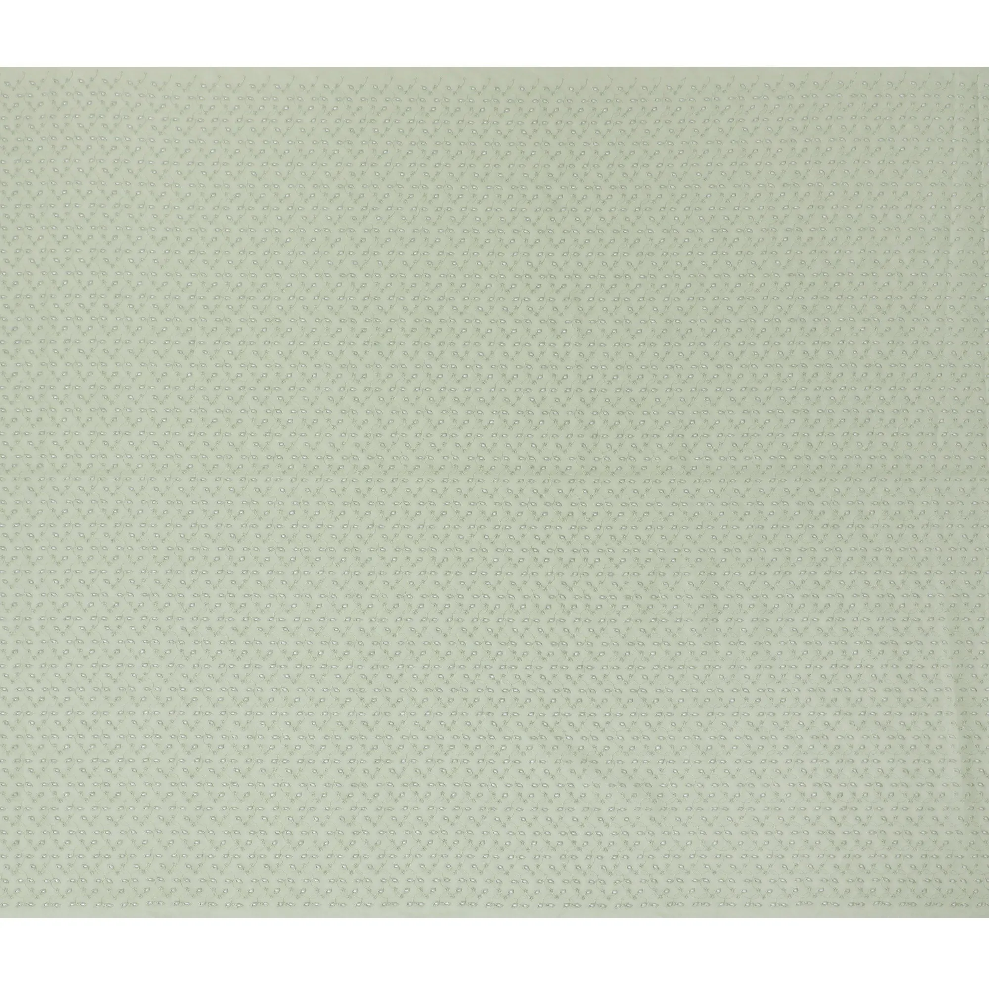 Light Green Cotton Voile Fabric with Embroidered Vine Pattern, 110 cm Width-D20120