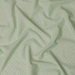 Light Green Cotton Voile Fabric with Embroidered Vine Pattern, 110 cm Width-D20120