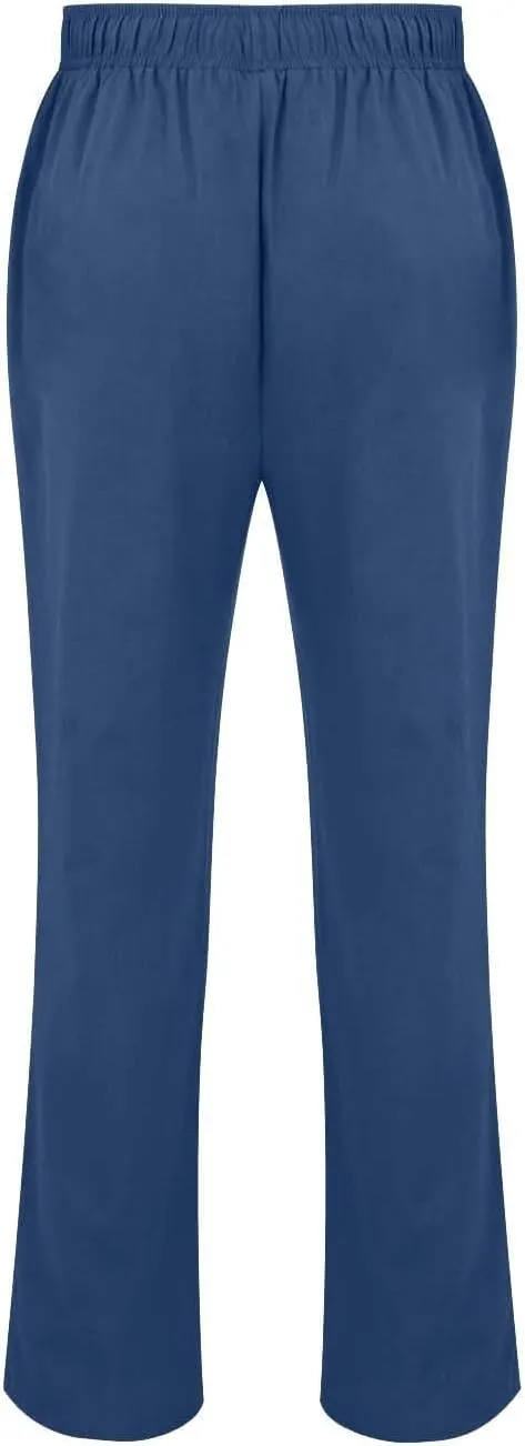 Linen Pants for Men Loose Fit Casual Classic Summer Beach Pant Lightweight Breathable Flat Front Trouser with Pockets