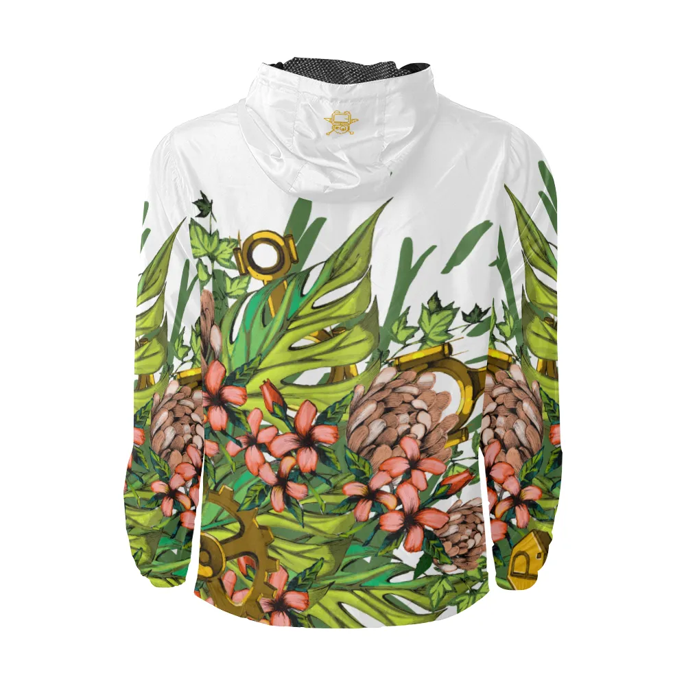 Mech Florale Burst Windbreaker Zipper Hoodie