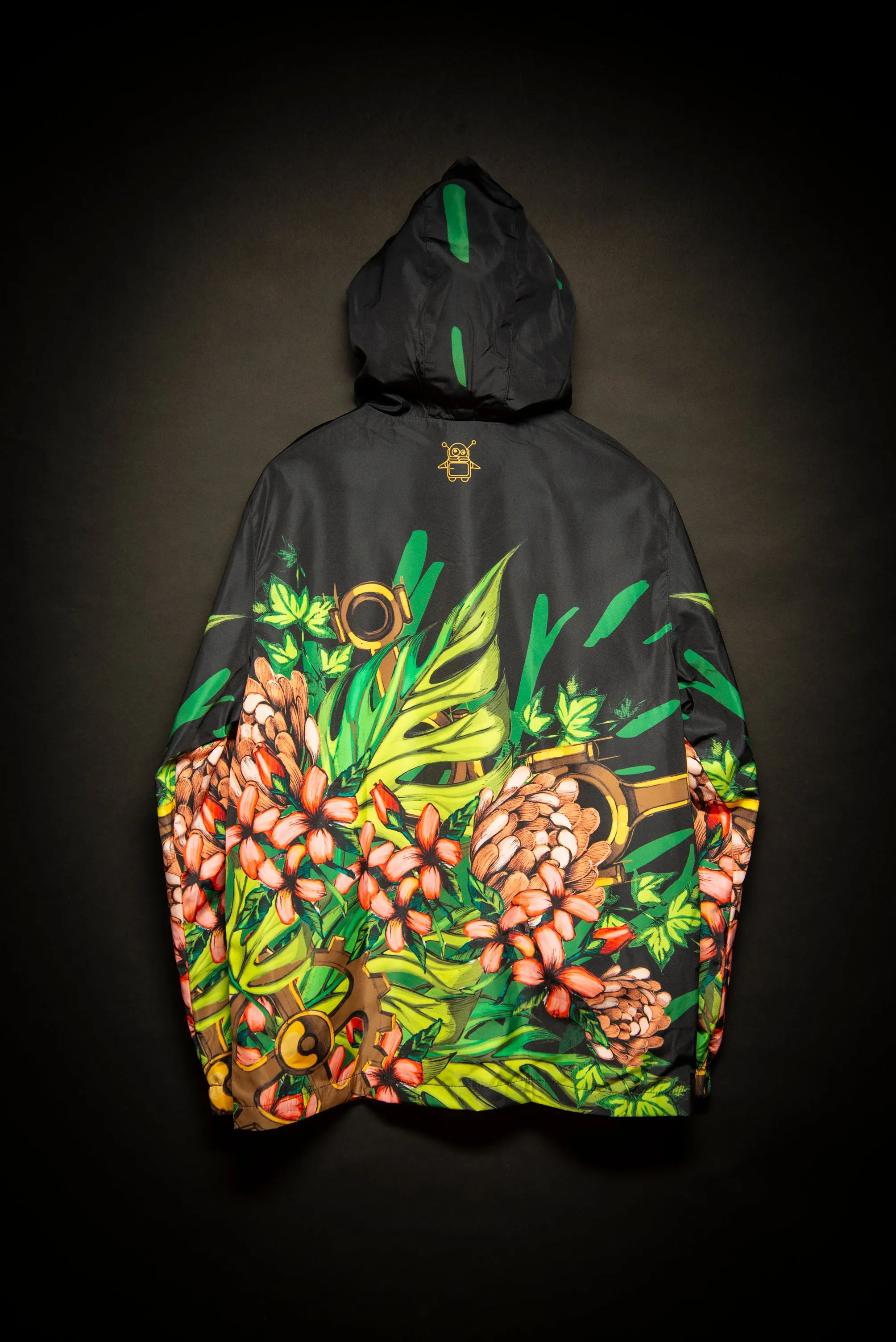 Mech Florale Burst Windbreaker Zipper Hoodie