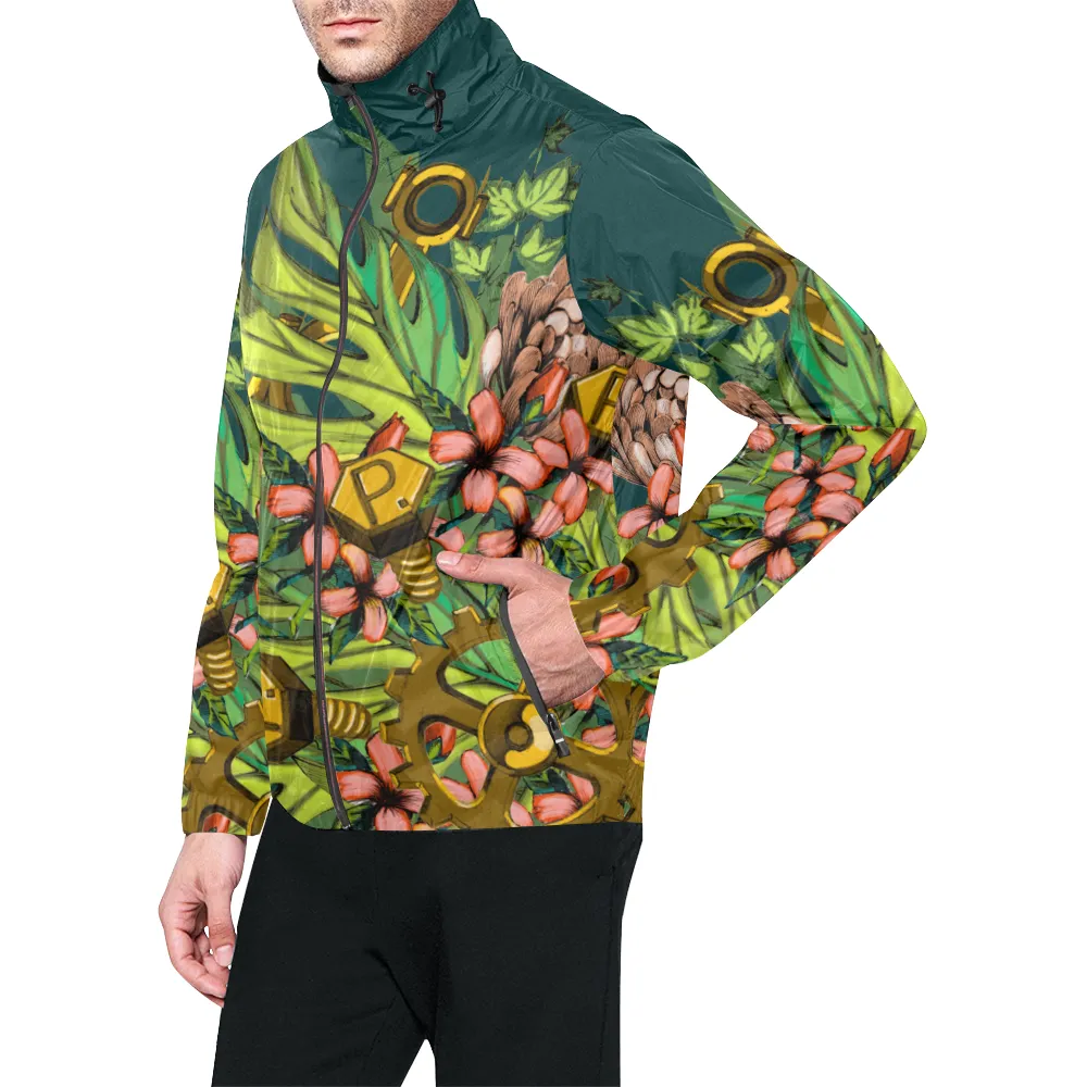 Mech Florale Burst Windbreaker Zipper Hoodie