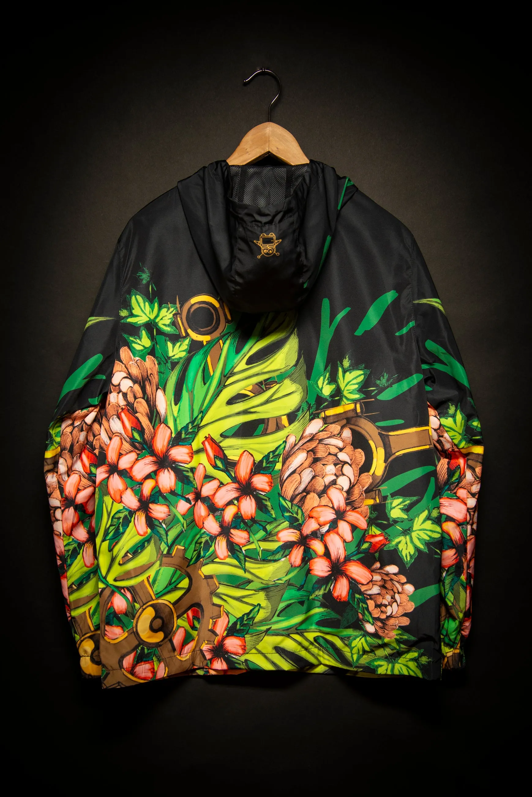 Mech Florale Burst Windbreaker Zipper Hoodie