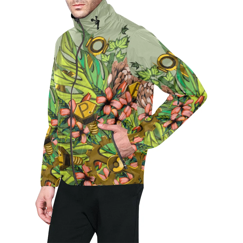 Mech Florale Burst Windbreaker Zipper Hoodie