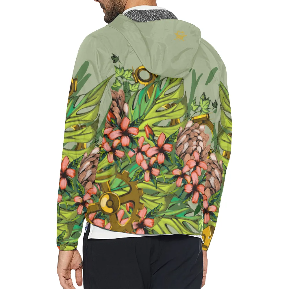 Mech Florale Burst Windbreaker Zipper Hoodie