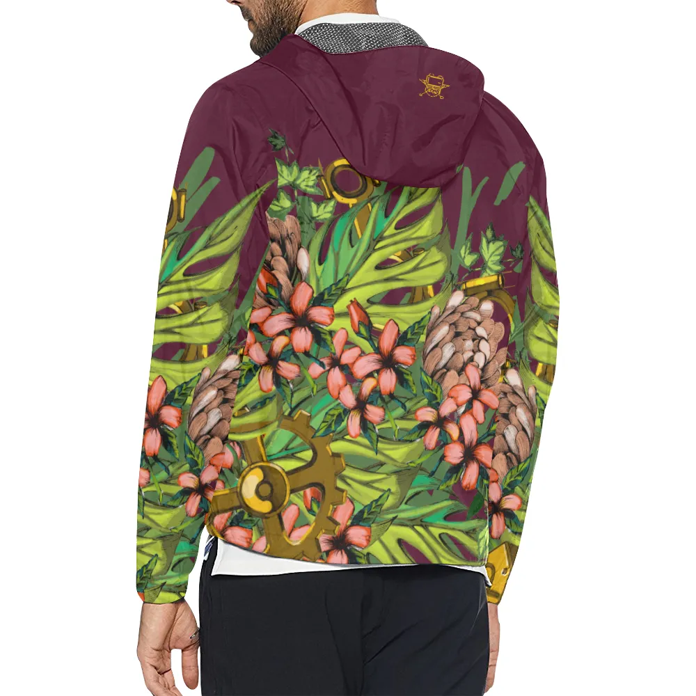 Mech Florale Burst Windbreaker Zipper Hoodie