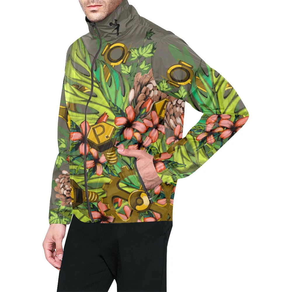 Mech Florale Burst Windbreaker Zipper Hoodie