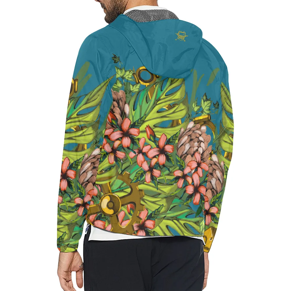 Mech Florale Burst Windbreaker Zipper Hoodie