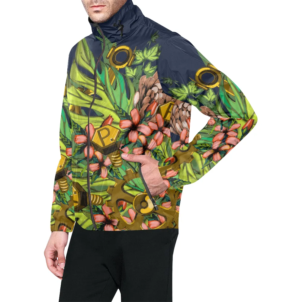 Mech Florale Burst Windbreaker Zipper Hoodie