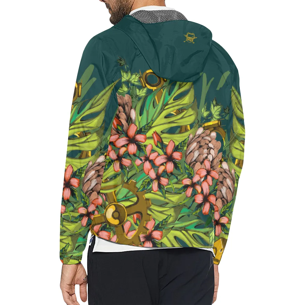 Mech Florale Burst Windbreaker Zipper Hoodie