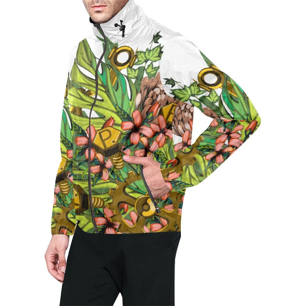 Mech Florale Burst Windbreaker Zipper Hoodie