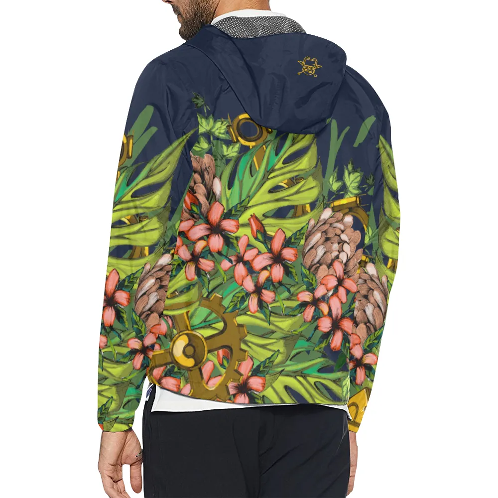 Mech Florale Burst Windbreaker Zipper Hoodie