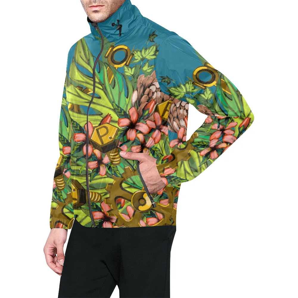 Mech Florale Burst Windbreaker Zipper Hoodie