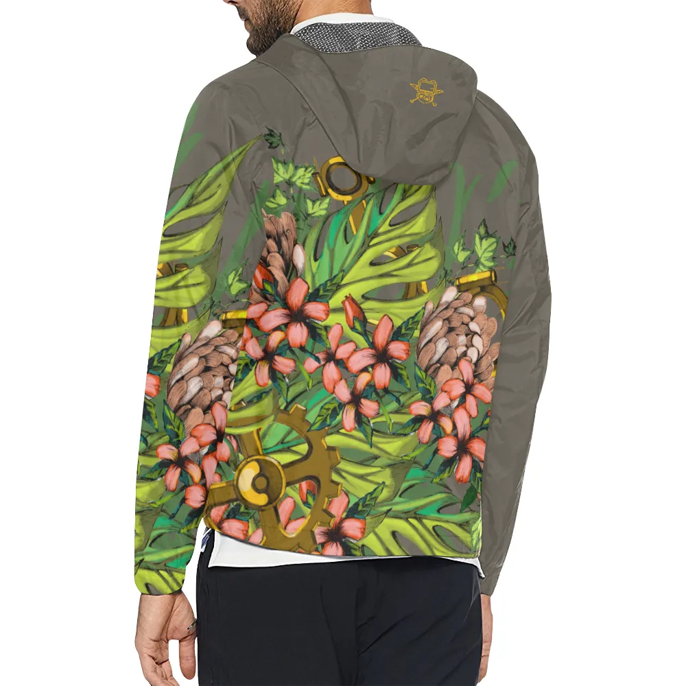 Mech Florale Burst Windbreaker Zipper Hoodie