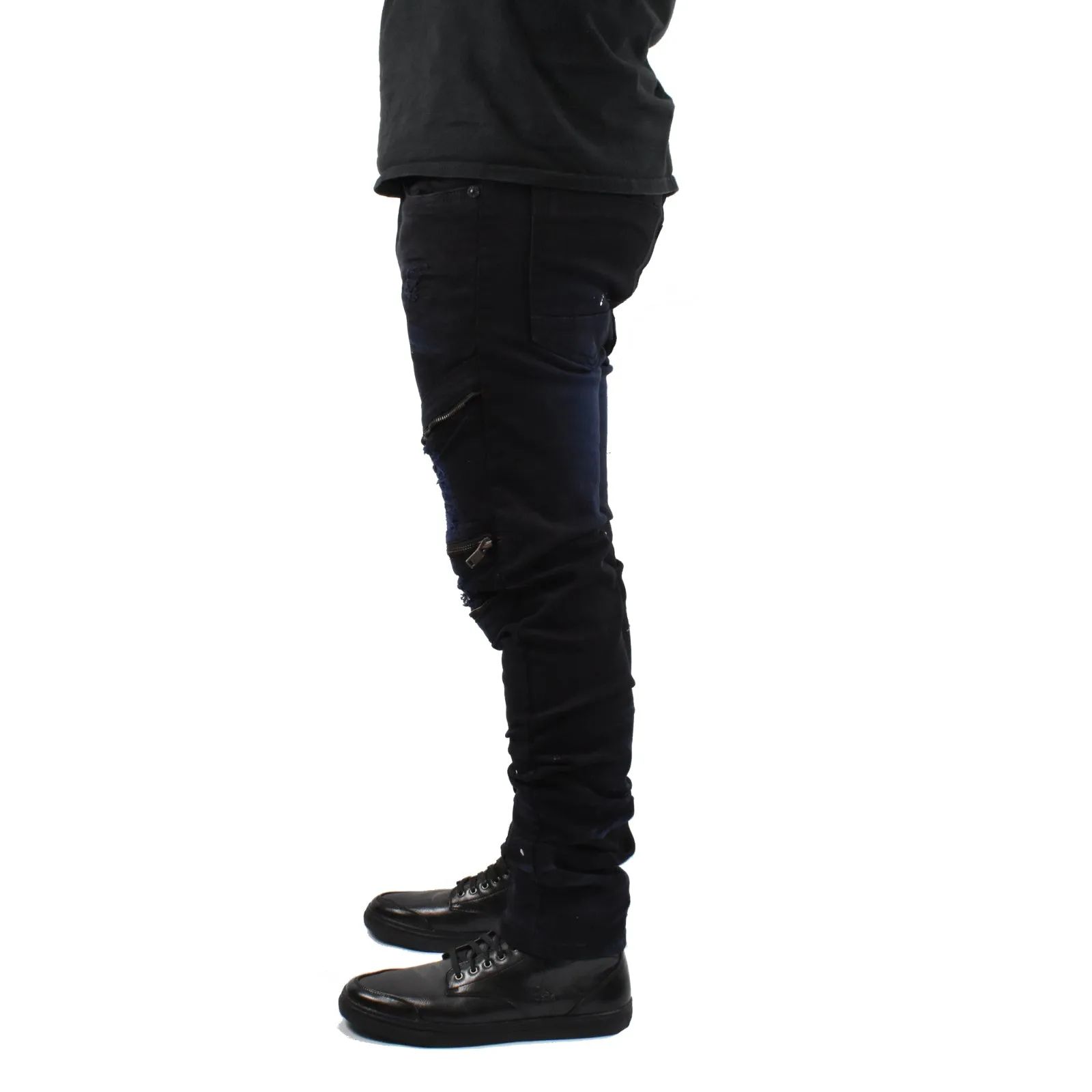 Men Biker Zipper Jeans
