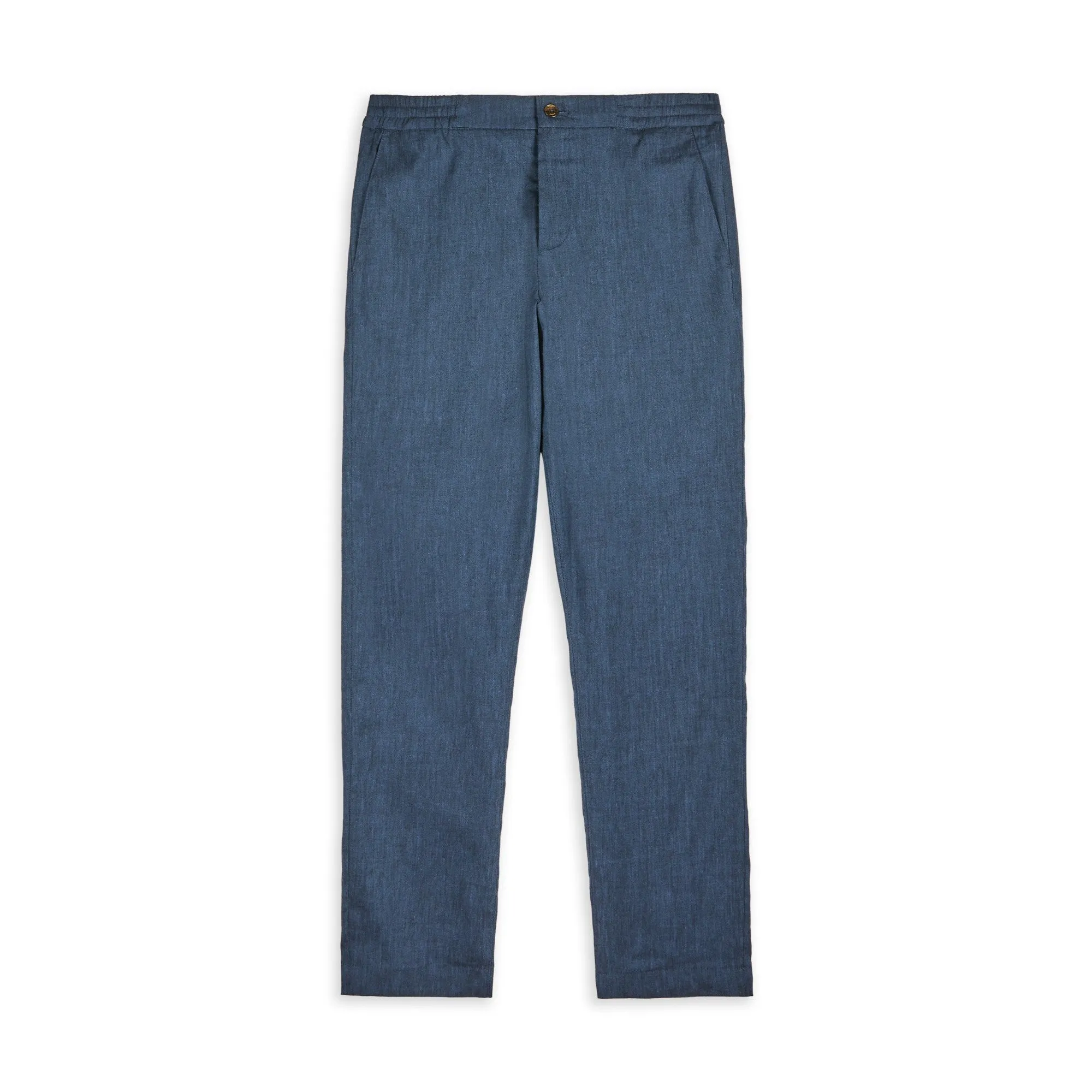 Men Mmt-Yucctro-Linen Blend Drawstring Trouser - Navy