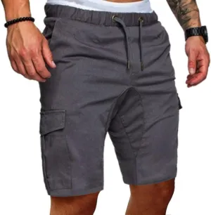 Mens Casual Cargo Shorts - Cotton Cozy Drawstring Stretch Summer Beach Shorts Twill Chino Short with Pockets