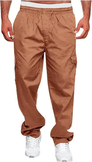 Mens Ski Pants Snow Pants For Men Overalls Drawstring Multi Pocket Casual Pants Hiking Pants Cotton Twill Pants