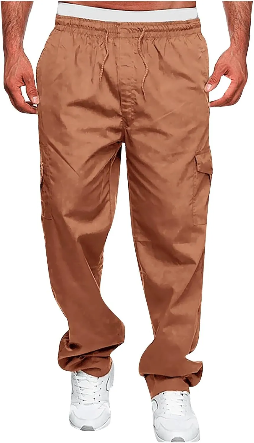 Mens Ski Pants Snow Pants For Men Overalls Drawstring Multi Pocket Casual Pants Hiking Pants Cotton Twill Pants