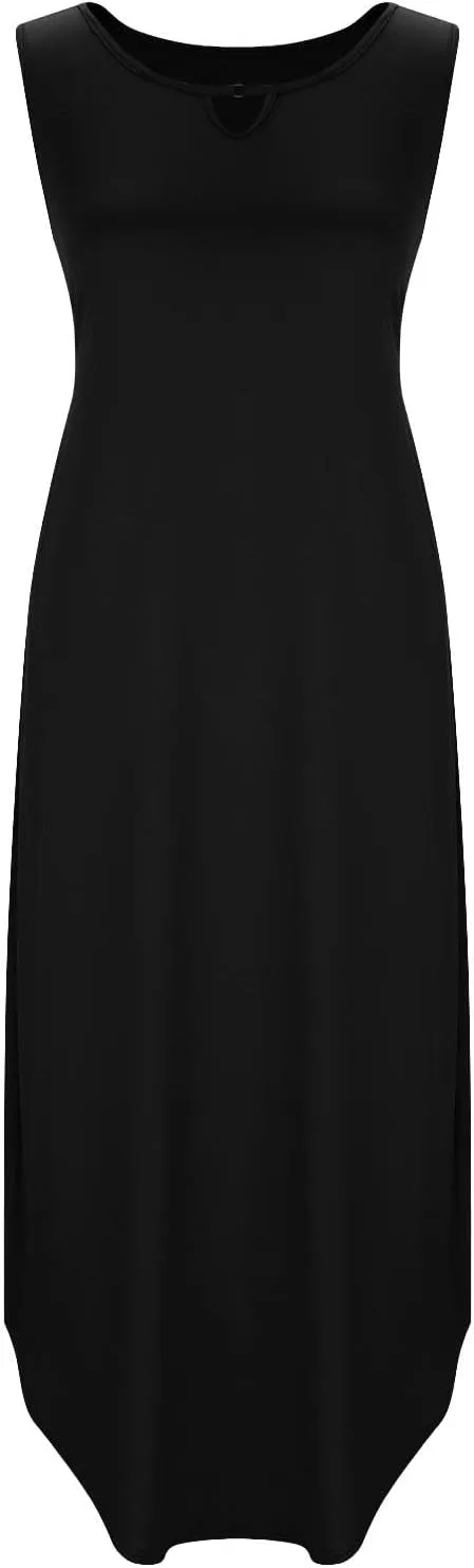 Midi Dresses for Women 2025 Boho V Neck Sleeveless Tank Sundresses Casual Loose Beach Long Maxi Dress Summer Dress