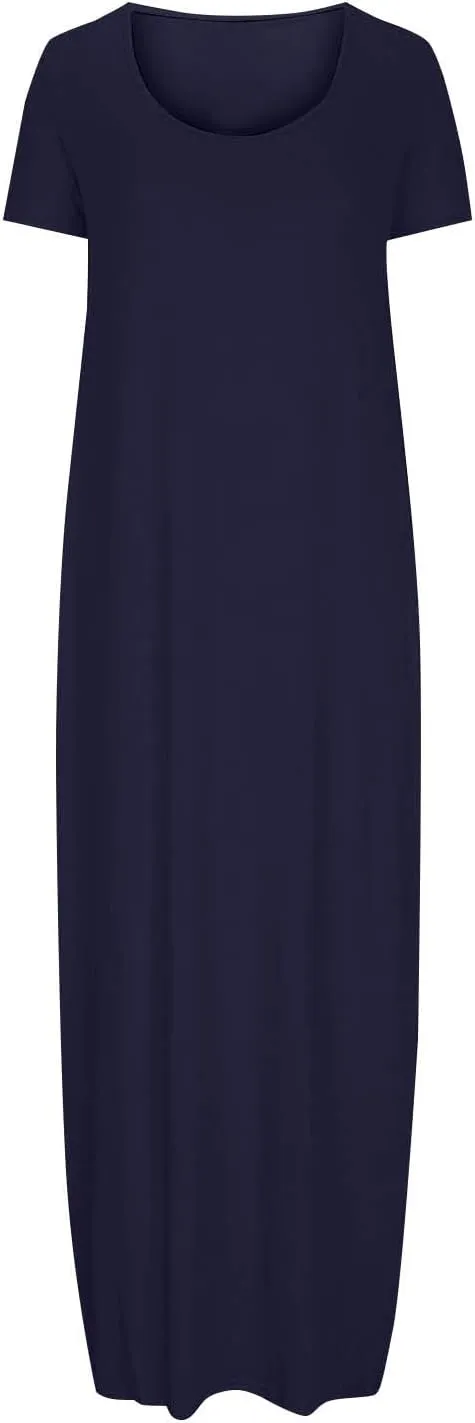Midi Dresses for Women Casual Ruffle Summer Maxi Dress 2025 Vacation Boho Beach Sundresses Flowy Long Dress Pockets